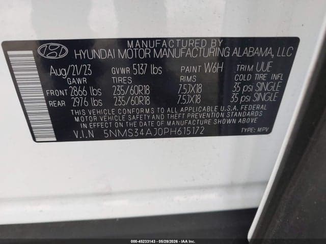 2023 HYUNDAI SANTA FE SEL 9