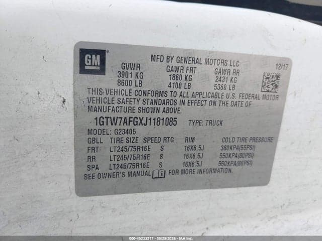 2018 GMC SAVANA 2500 WORK VAN 9