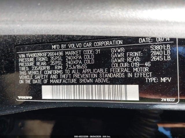 2015 VOLVO XC60 T6 9