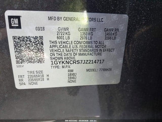 2018 CADILLAC XT5 LUXURY 9