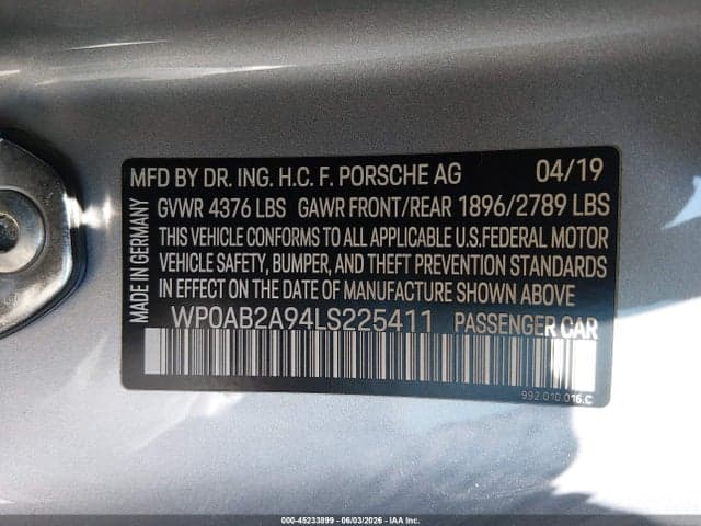 2020 PORSCHE 911 CARRERA 9