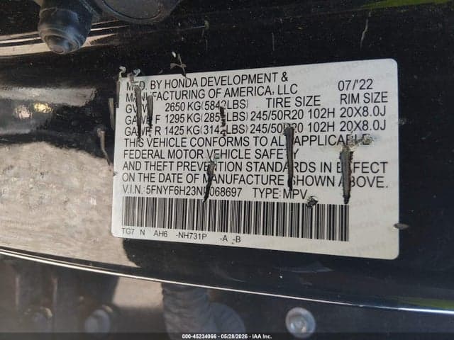 2022 HONDA PILOT AWD SPECIAL EDITION 9