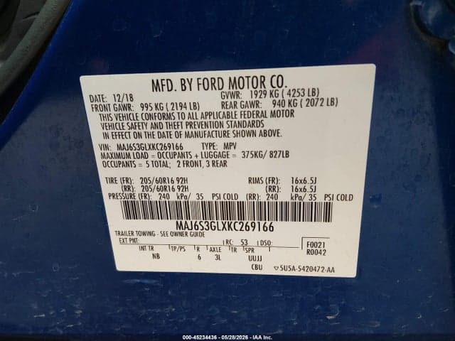 2019 FORD ECOSPORT SE 9