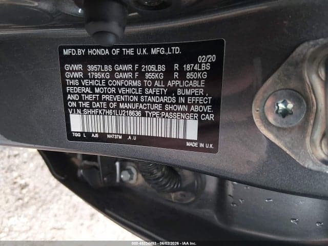 2020 HONDA CIVIC EX 9