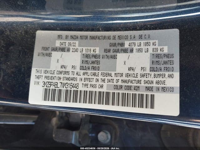 2022 MAZDA MAZDA3 SELECT 9