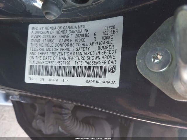 2020 HONDA CIVIC LX 9