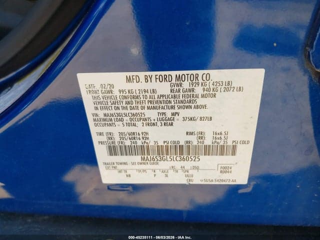 2020 FORD ECOSPORT SE 9