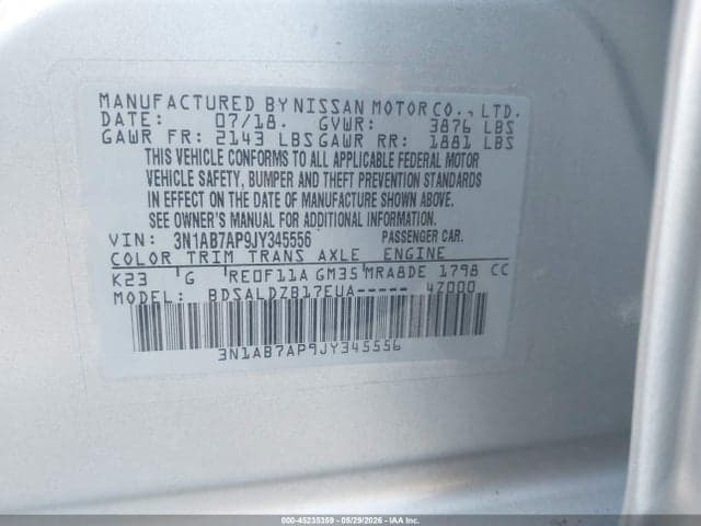 2018 NISSAN SENTRA SV 9