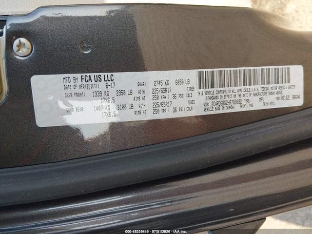 2017 DODGE GRAND CARAVAN SE 9