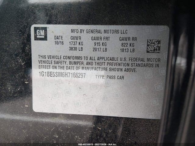 2017 CHEVROLET CRUZE LT AUTO 9
