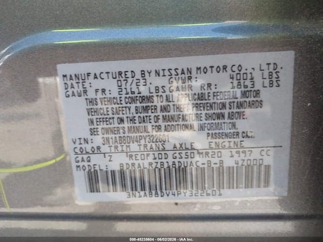 2023 NISSAN SENTRA SR XTRONIC CVT 9