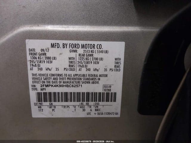 2017 FORD EDGE TITANIUM 9