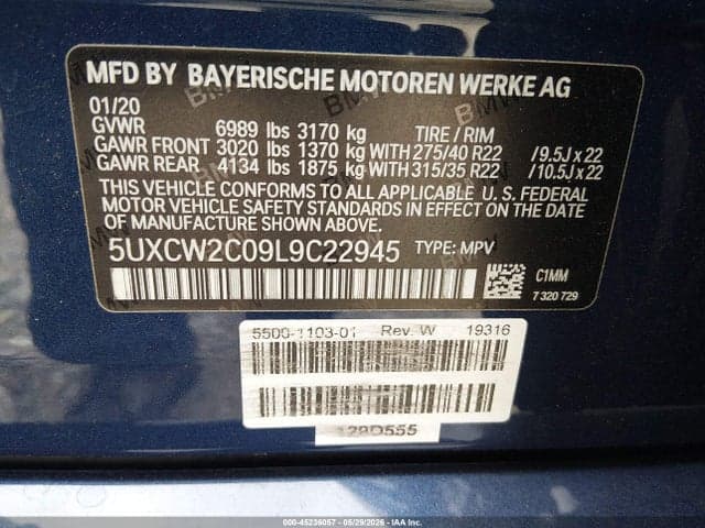 2020 BMW X7 XDRIVE40I 9