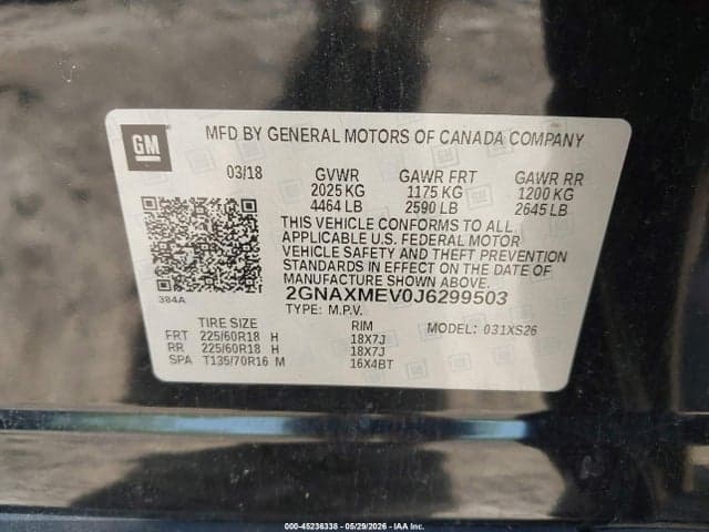 2018 CHEVROLET EQUINOX PREMIER 9