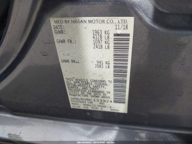 2019 NISSAN ALTIMA 2.5 SL 9