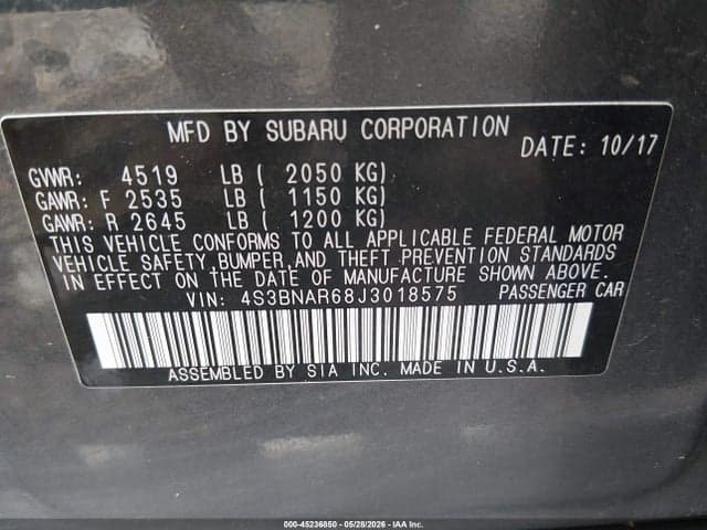 2018 SUBARU LEGACY 2.5I SPORT 9