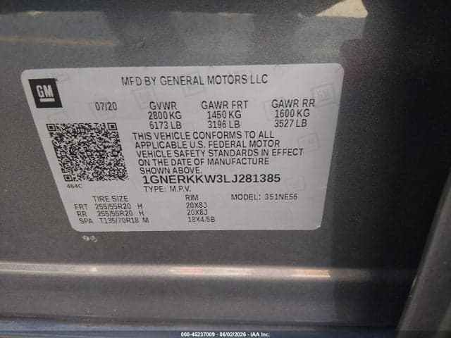 2020 CHEVROLET TRAVERSE FWD PREMIER 9