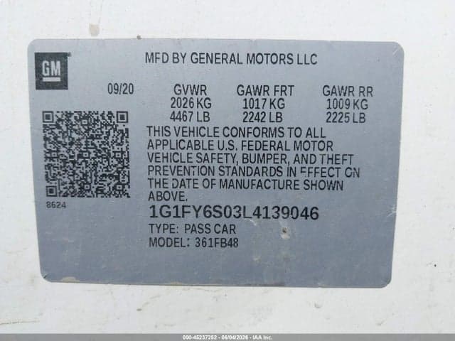 2020 CHEVROLET BOLT EV FWD LT 9