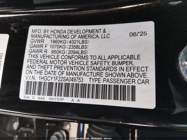 2025 HONDA ACCORD LX 9