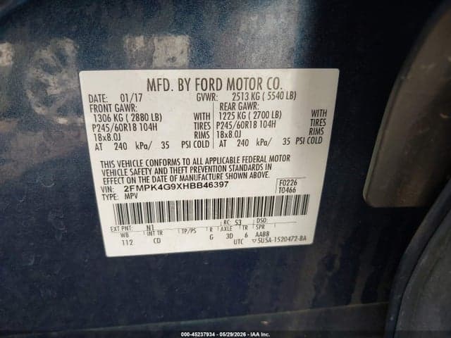 2017 FORD EDGE SE 9