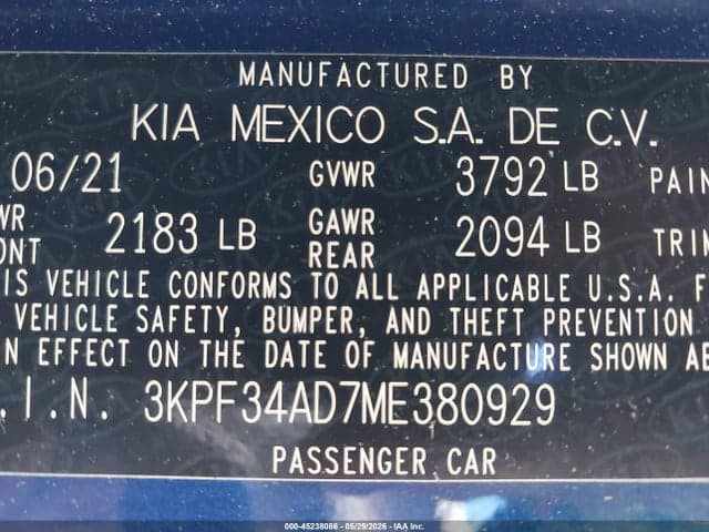 2021 KIA FORTE GT-LINE 9