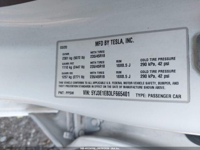 2020 TESLA MODEL 3 LONG RANGE DUAL MOTOR ALL-WHEEL DRIVE 9
