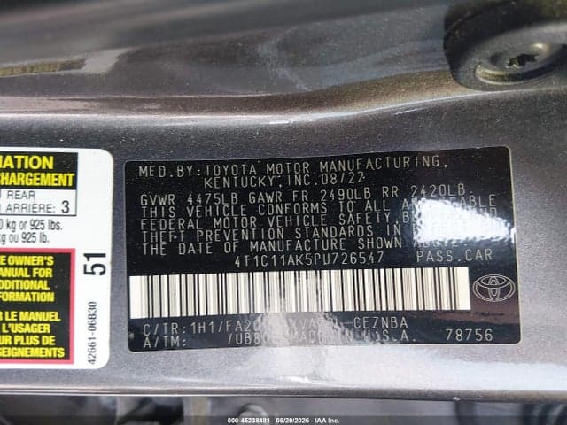 2023 TOYOTA CAMRY LE 9