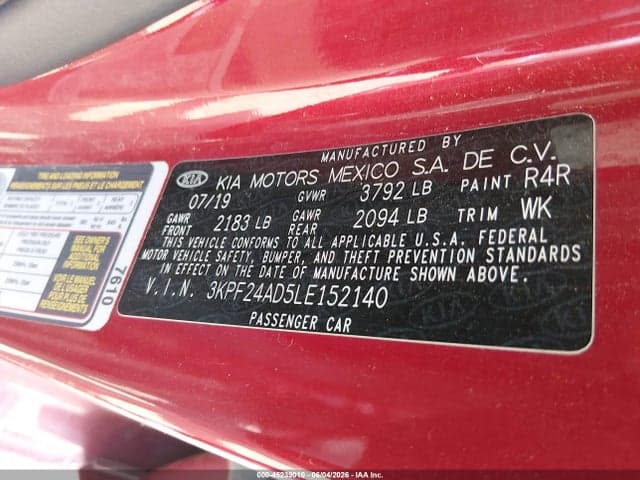 2020 KIA FORTE LXS 9