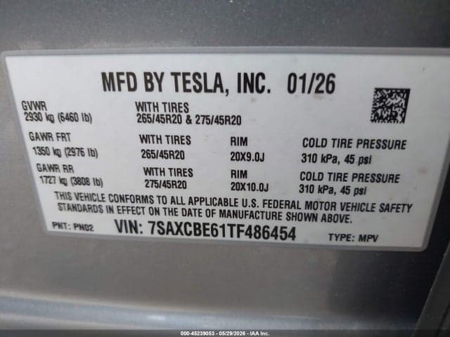 2026 TESLA MODEL X PLAID/SIGNATURE SERIES 9