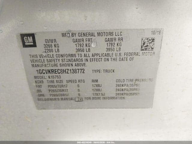 2017 CHEVROLET SILVERADO 1500 1LT 9