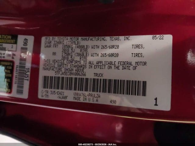 2022 TOYOTA TUNDRA LIMITED 9