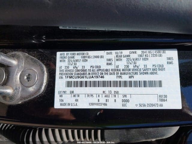 2020 FORD ESCAPE SE 9