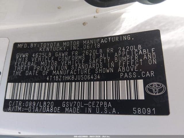 2018 TOYOTA CAMRY XSE V6 9
