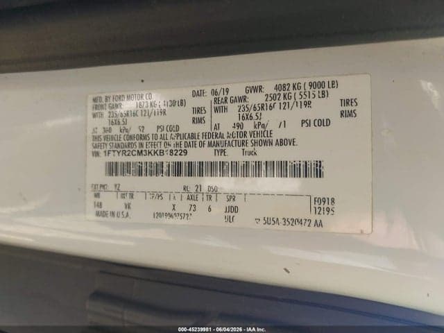 2019 FORD TRANSIT-250 9