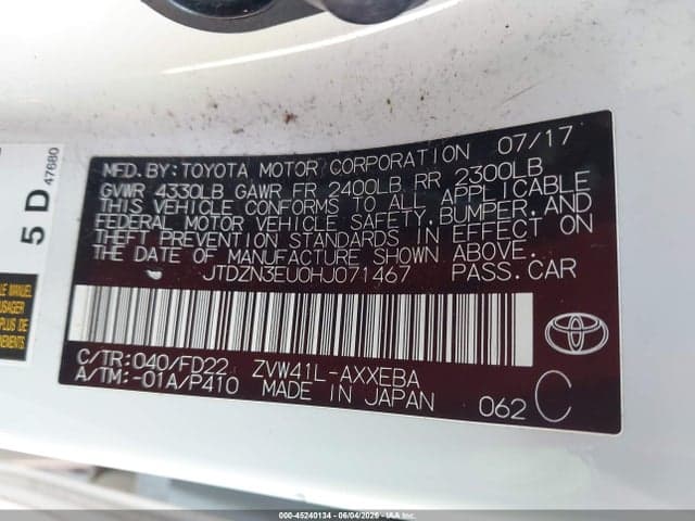 2017 TOYOTA PRIUS V TWO 9