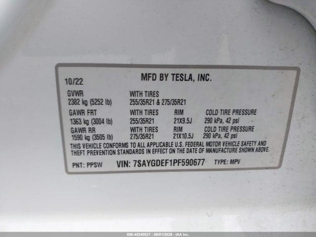 2023 TESLA MODEL Y PERFORMANCE DUAL MOTOR ALL-WHEEL DRIVE 9