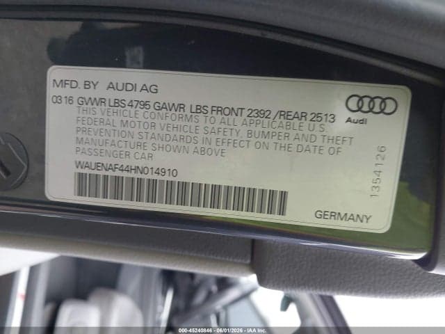2017 AUDI A4 2.0T PREMIUM 9