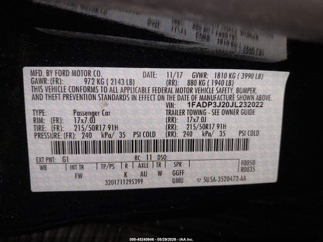2018 FORD FOCUS TITANIUM 9