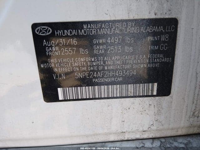 2017 HYUNDAI SONATA 9