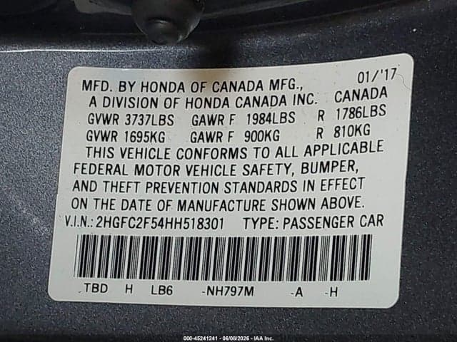 2017 HONDA CIVIC LX 9