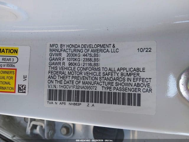 2022 HONDA ACCORD SPORT 9