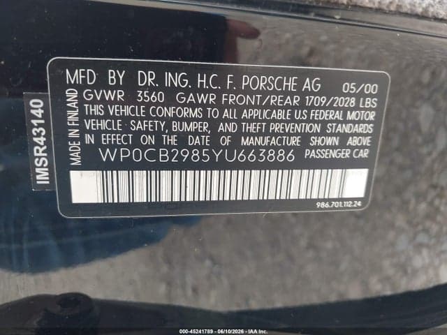 2000 PORSCHE BOXSTER S 9