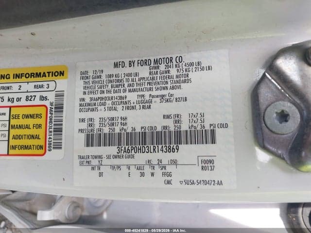 2020 FORD FUSION SE 9