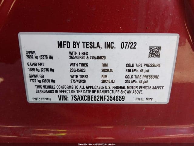 2022 TESLA MODEL X PLAID TRI MOTOR ALL-WHEEL DRIVE 9