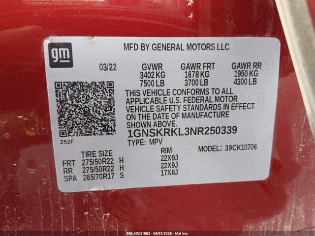 2022 CHEVROLET TAHOE 4WD RST 9