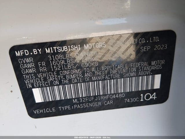 2024 MITSUBISHI MIRAGE G4 LE 9