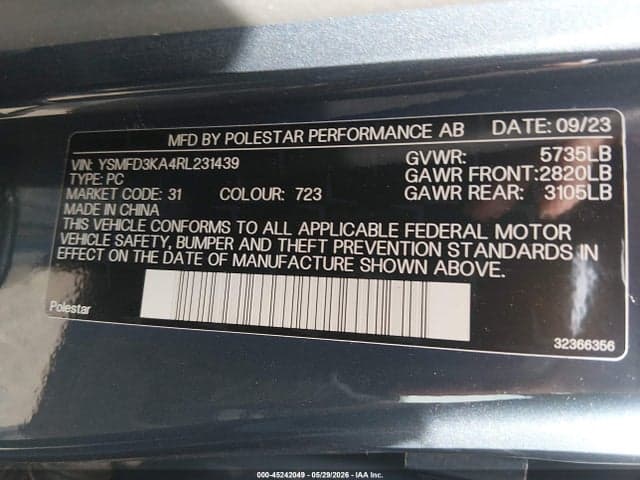 2024 POLESTAR 2 LONG RANGE DUAL MOTOR/LONG RANGE DUAL MOTOR PLUS 9