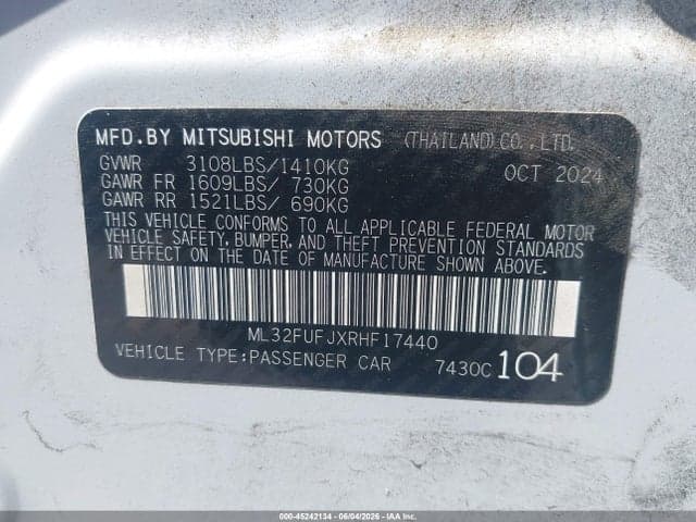 2024 MITSUBISHI MIRAGE G4 LE 9