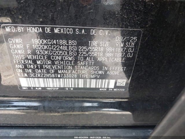 2026 HONDA HR-V AWD SPORT 9