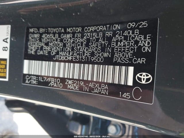 2026 TOYOTA COROLLA HYBRID HYBRID LE 9